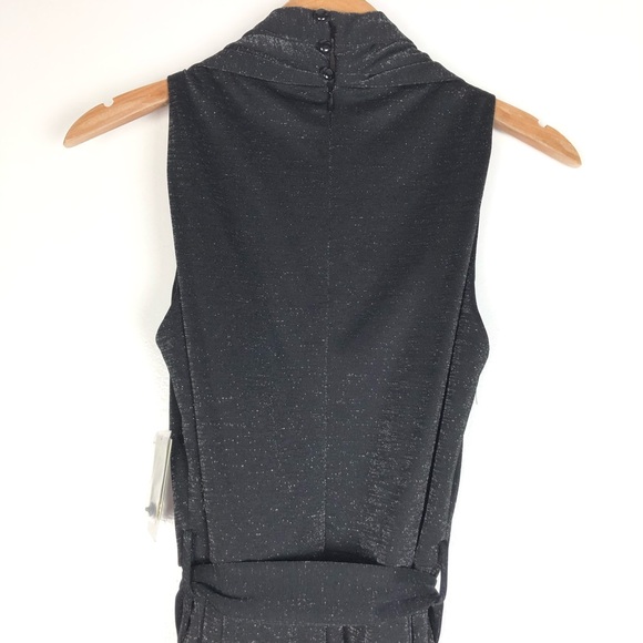 JUST TAYLOR  jumpsuit black shimmer V neck dressy - Picture 2 of 8